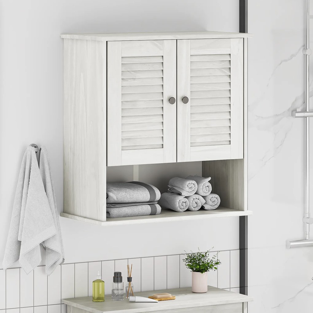 vidaXL Cabinet de baie montat pe perete Alb 67.5 x 34 x 71.5 cm