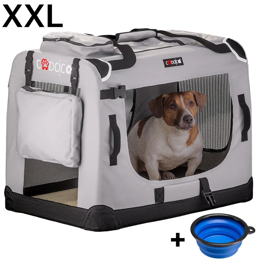 Deuba Geanta portabila pentru caini XXL 90x61x65cm - gri