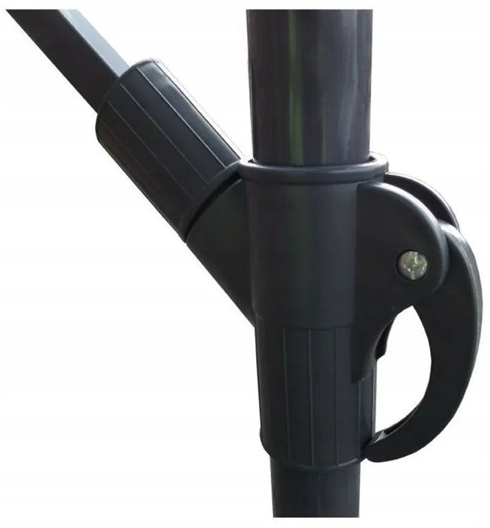 Umbrelă mare de grădină cu suport în gri închis