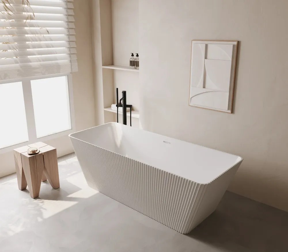 Cada acril freestanding, Alb lucios, 160x75x58 cm, 5038S
