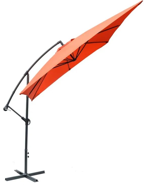 Umbrelă de grădină metalică 270 cm - teracotă