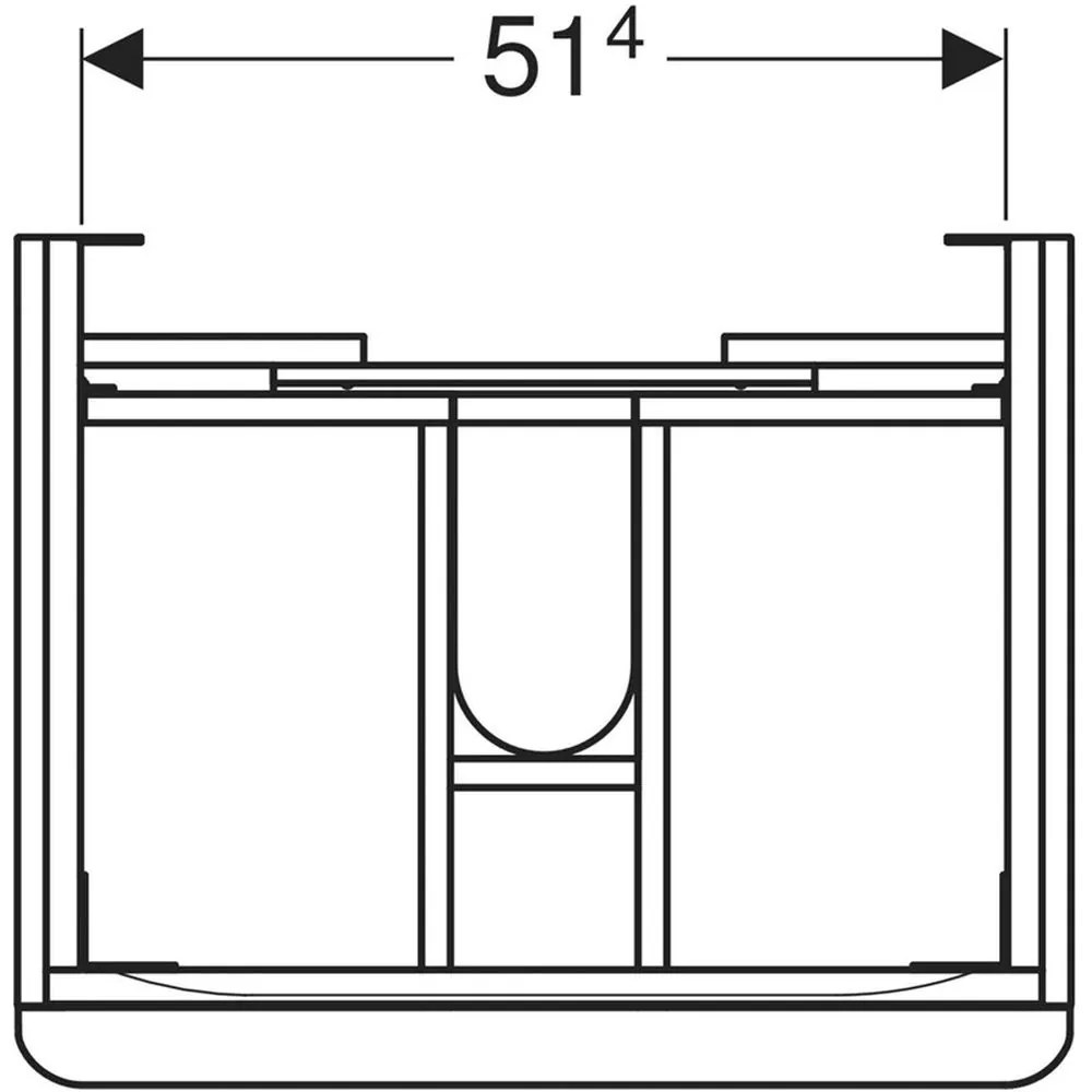 Dulap baza pentru lavoar, 584x470x617 cm, 2 sertare, alb lucios alb mat