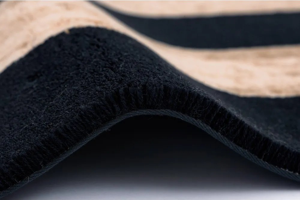 Covor negru-bej din lână 170x240 cm Agnus Art Deco II – Agnella