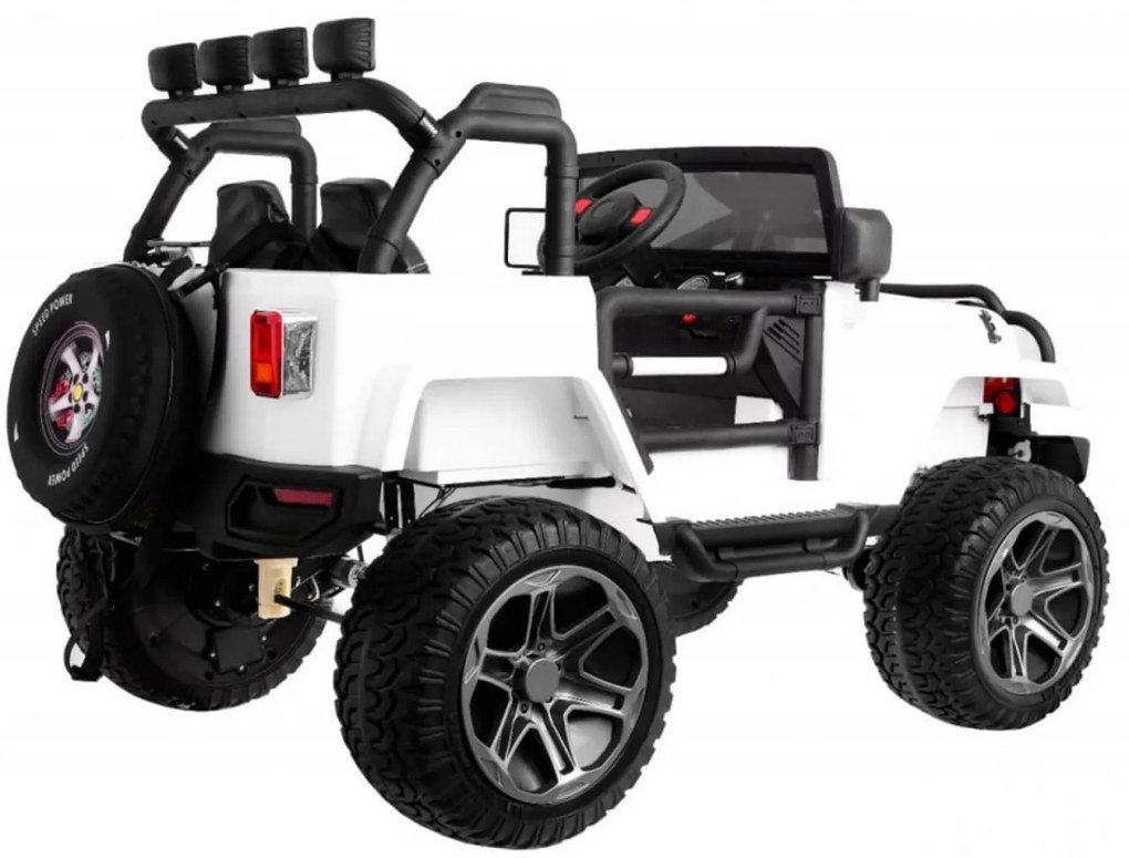 Masinuta Electrica cu acumulator pentru copii NOVOKIDS™ Jeep 4X4 PRO, 2 locuri, Max 40 kg, Roti din Cauciuc EVA, 3-10 ani , Husa ploaie si rucsac ,2