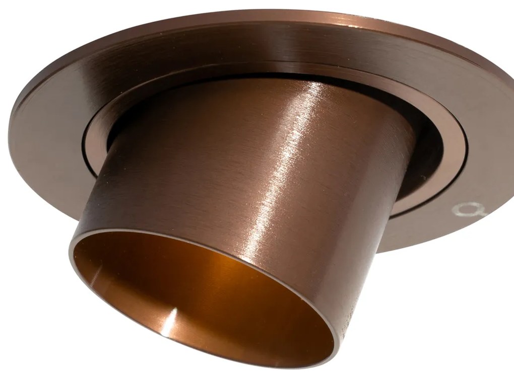 Set de 6 spoturi încastrate bronz închis GU10 35mm rotunde înclinabile - Installa