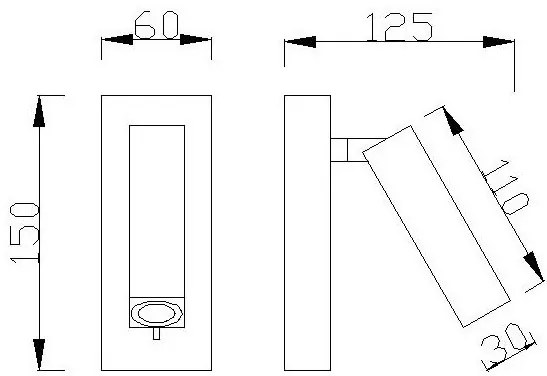Aplica de perete cu reader LED, Tarifa alb MA-6070