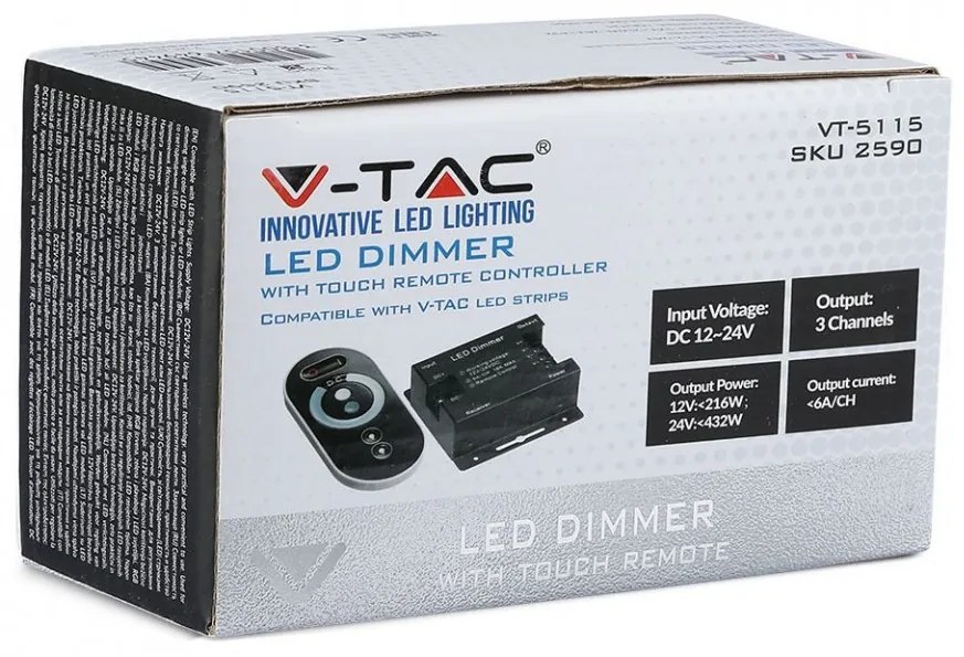 Controller banda led touch monocolor 12-24V 18A