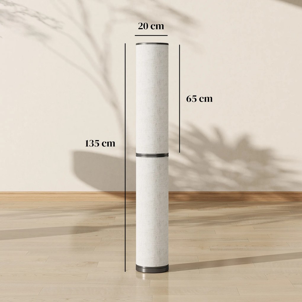 HOMCOM Lampă de Podea cu Telecomandă și Reglaj Temperatură 3000-6000K, Abajur din Material Textil, Ø20x135 cm, Bej | Aosom Romania