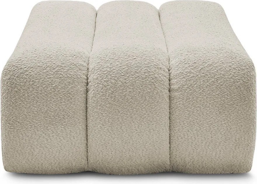 Taburet bej cu tapițerie din țesătură bouclé Azra – Bobochic Paris