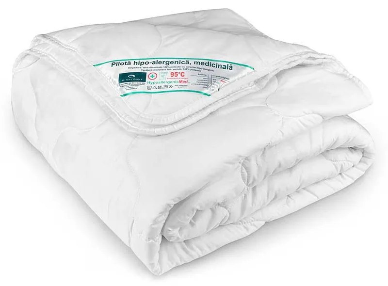PILOTA HIPOALERGENICA, 200 G/MP, 150X200 CM, ANOTIMP PRIMAVARA/TOAMNA, MATERIAL HUSA MICROFIBRA, UMPLUTURA POLIESTER, ALB
