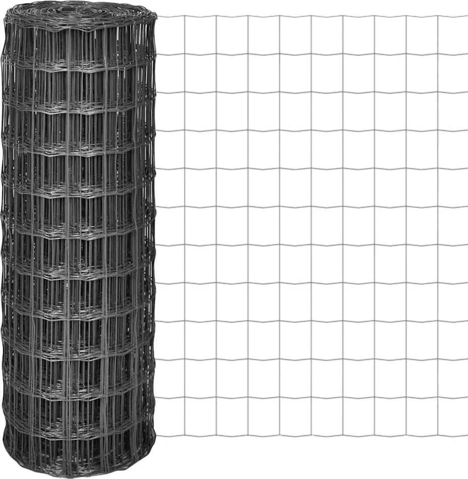 vidaXL Euro gard, gri, 10 x 1,2 m, oțel