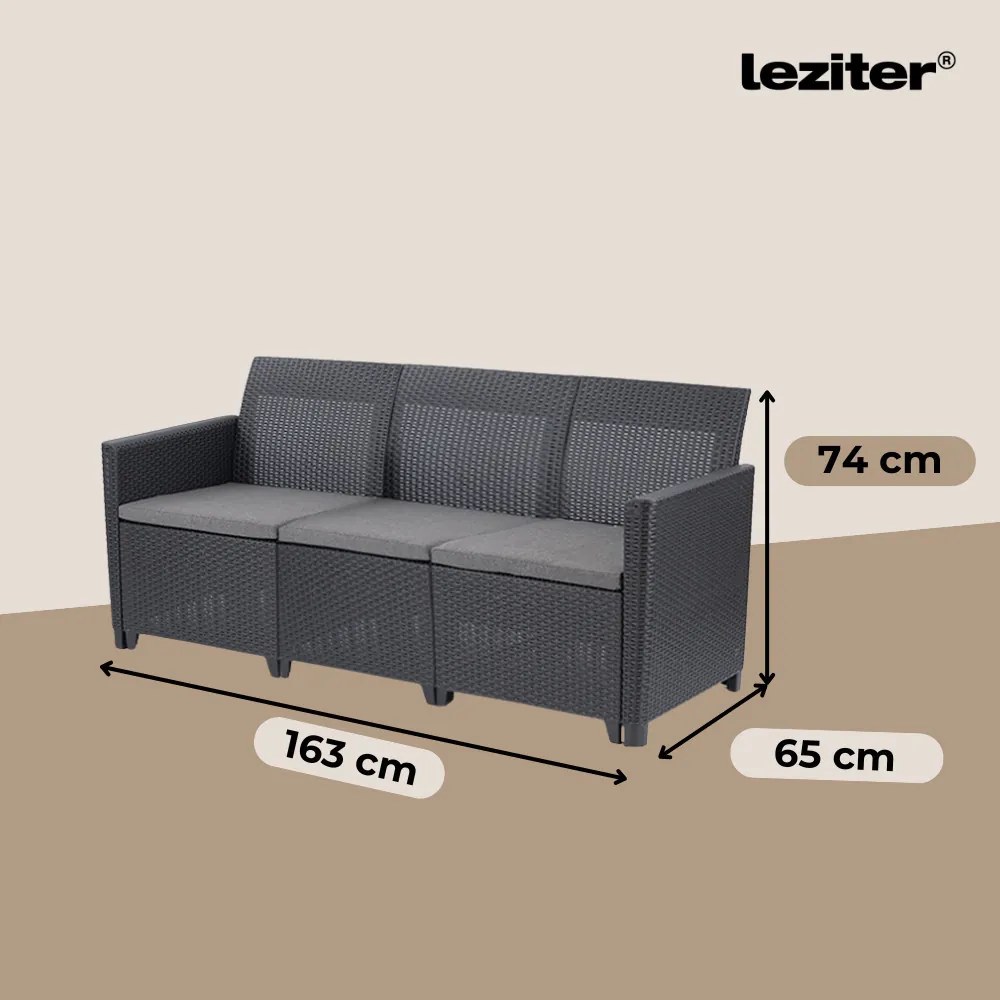 Set de mobilier de grădină Claire IV cu 5 locuri și masă de depozitare Vigo, grafit
