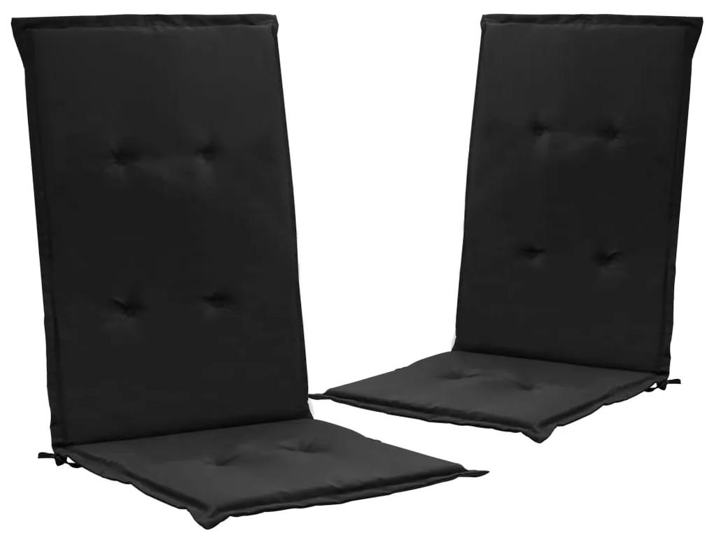 vidaXL Perne scaun de grădină, 2 buc., negru, 120 x 50 x 3 cm