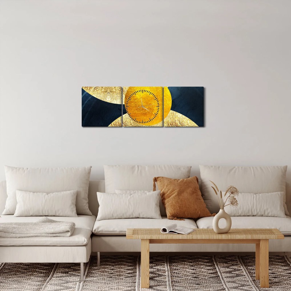 Tablou - Cercuri (cu ceas) (90x30 cm)