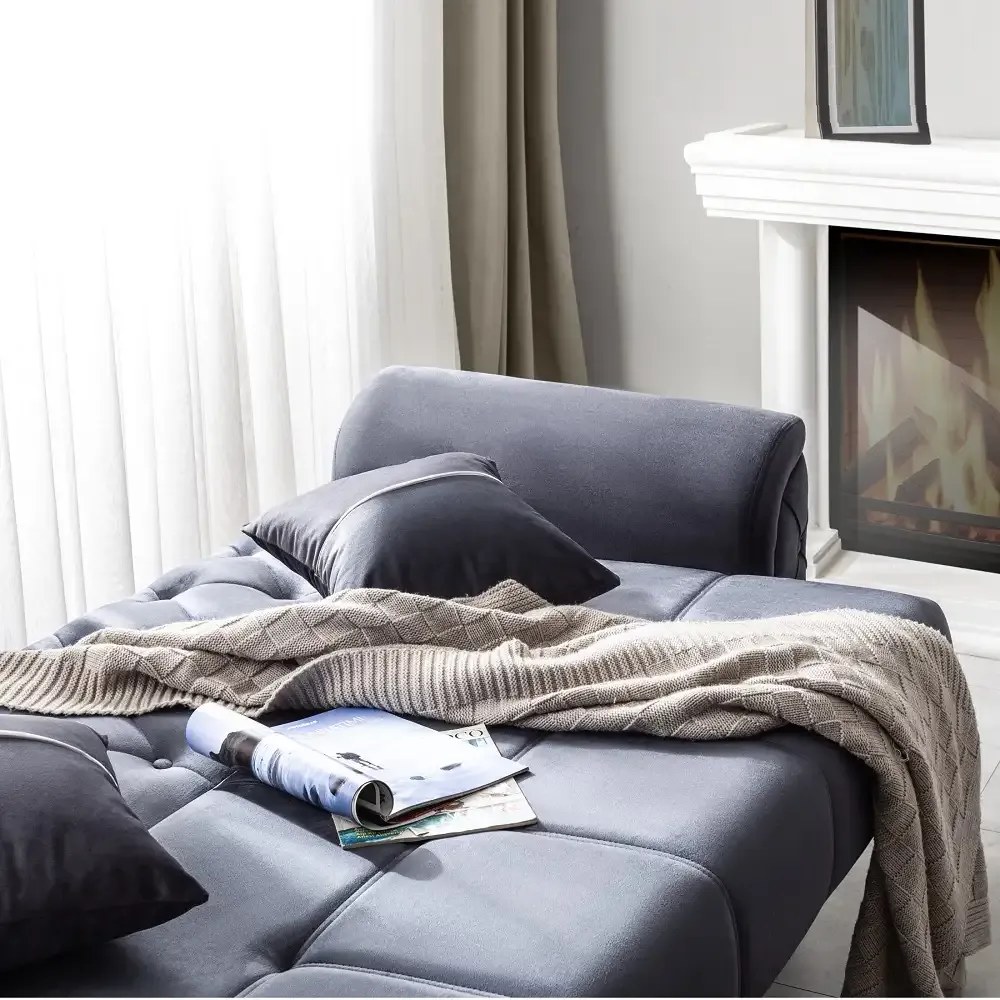 Canapea extensibila 3 locuri living 233x90x92 cm – stofa, gri antracit – Cuba