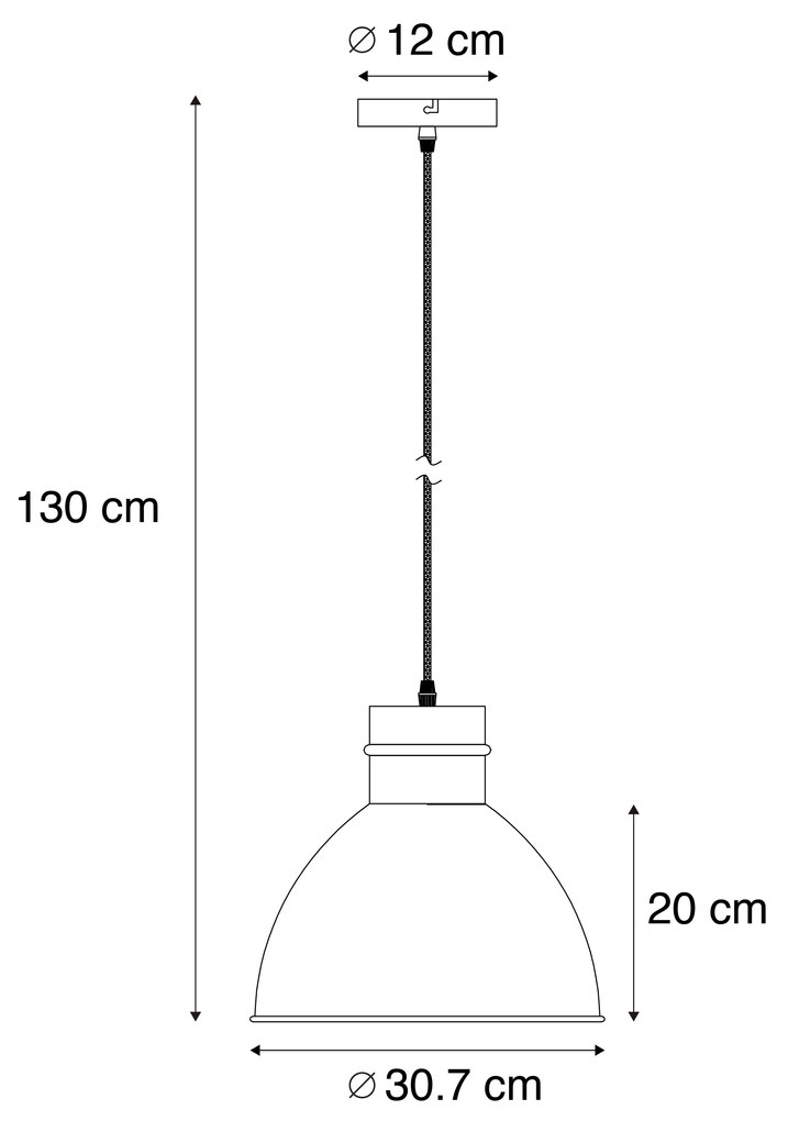 Lampă suspendată inteligentă gri 30 cm incl. bec A60 wifi - Dory