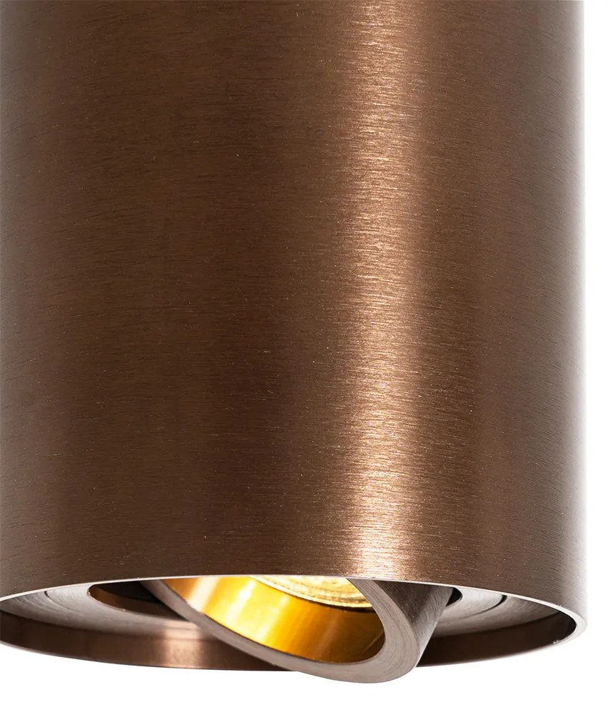 Spot luminos inteligent de plafon bronz închis rotativ și înclinabil, incl. Wifi GU10 50mm - Rondoo Up
