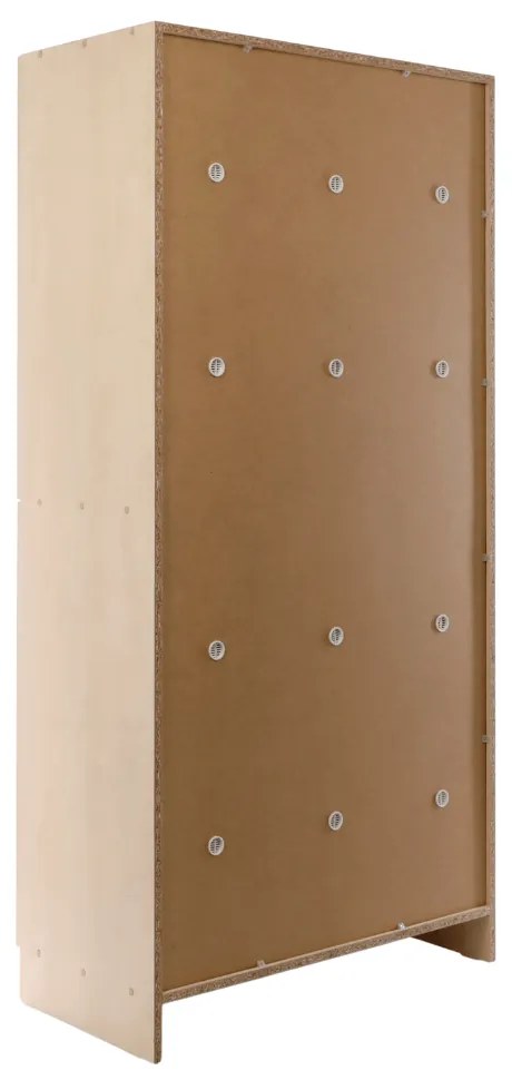 Dulap din lemn Visio - 6 cutii, 90 x 45 x 185 cm, broasca cilindrica, artar
