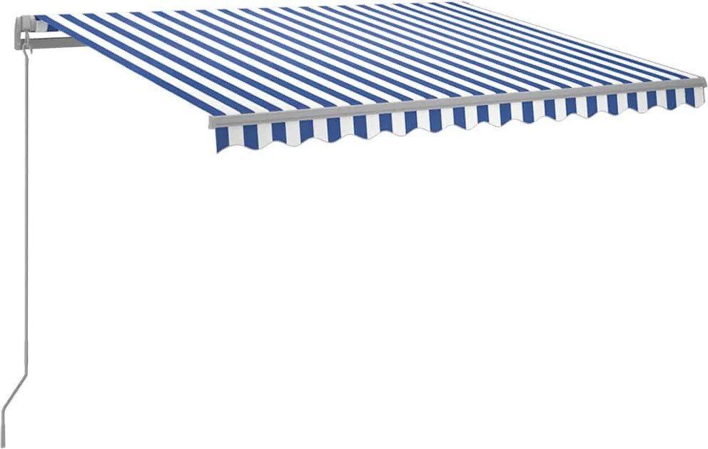 vidaXL Copertină retractabilă manual cu LED albastru și alb 300x250 cm
