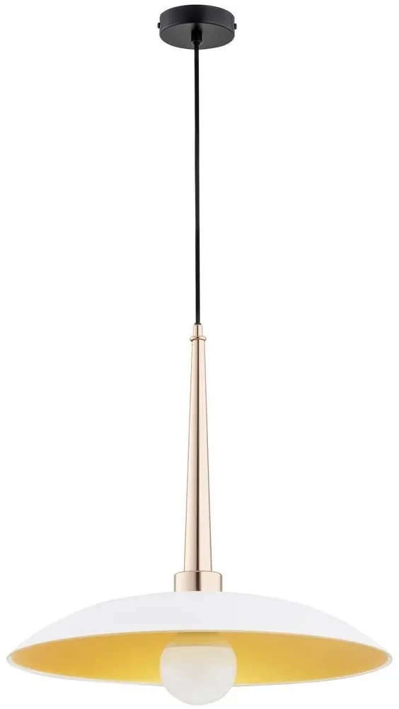 Lustră pe cablu VELIAN 1xE27/60W/230V alb/alamă