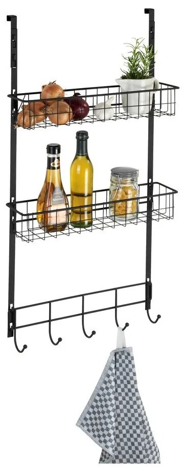 Raft de ușă pentru agățat Wenko Rack Black