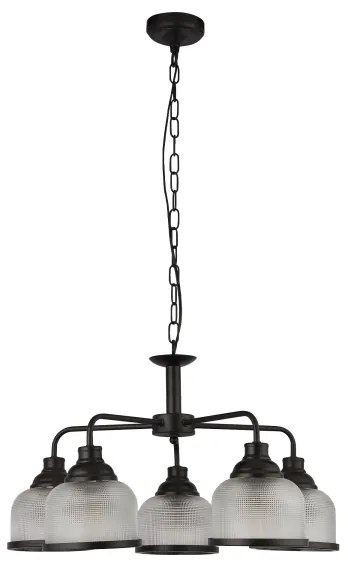 Lustră pe lanț Searchlight 1685-5BK HIGHWORTH 5xE27/60W/230V negru