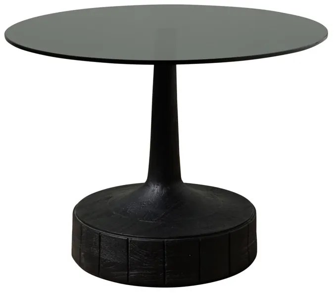 Masuta de cafea, rotunda, din sticla fumurie, Stein