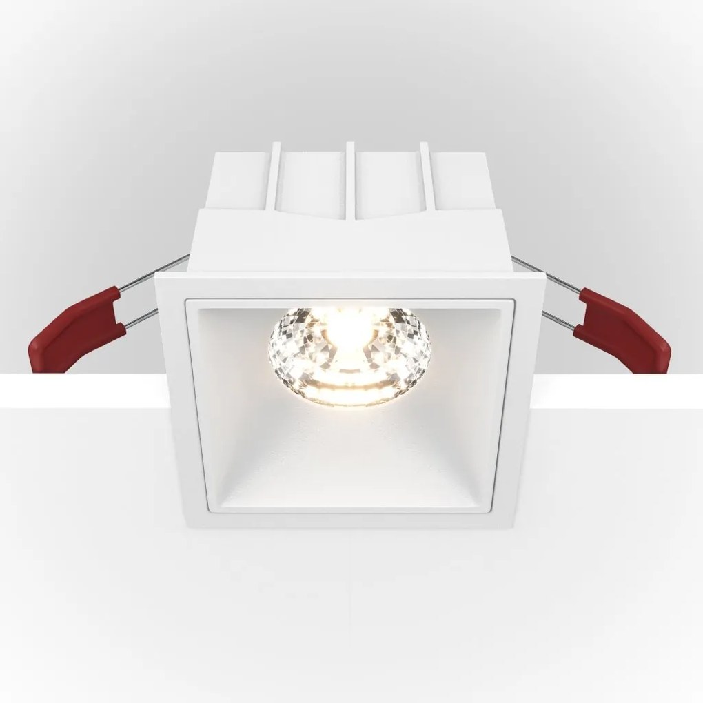 Spot LED incastrabil dimabil design tehnic Alpha alb 8,5x8,5cm, 3000K