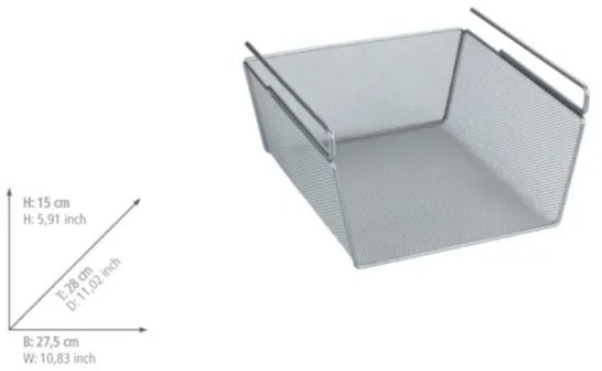Coș WENKO 53142100, 27,5 x 28 cm, argintiu
