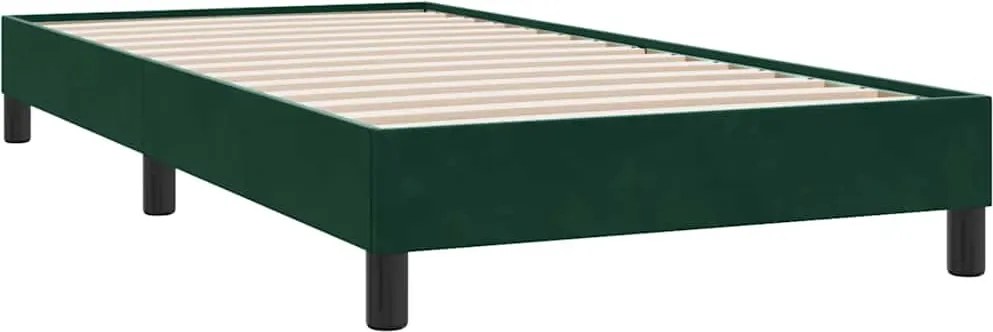 vidaXL Cadru de pat fără saltea verde închis 90x220 cm catifea