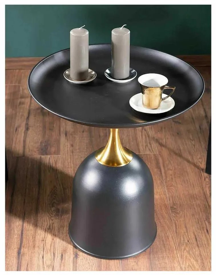 Măsuță de cafea Cavaria, negru / auriu