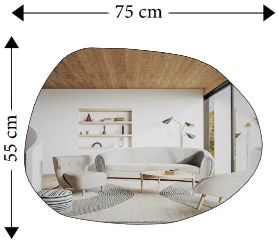 Oglindă de perete LIORA 75x55 cm negru