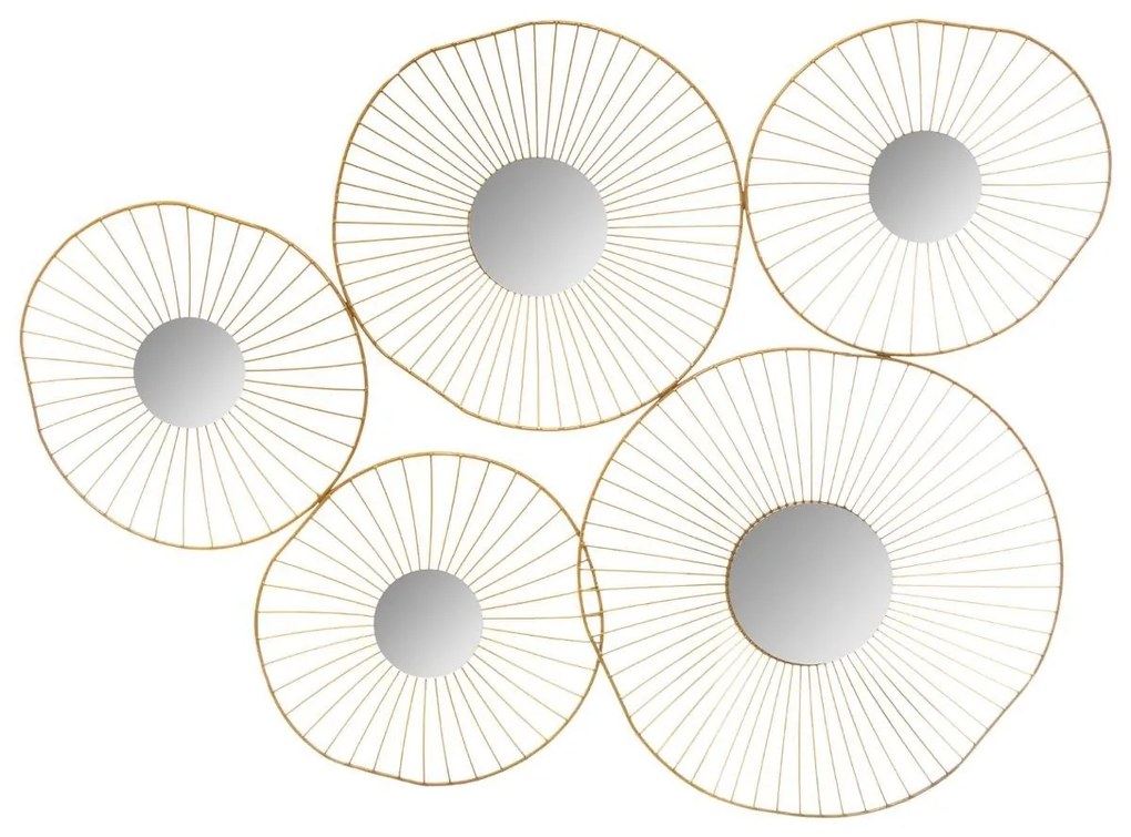 Oglinzi decorative WIRED, 5 elemente, culoare aurie