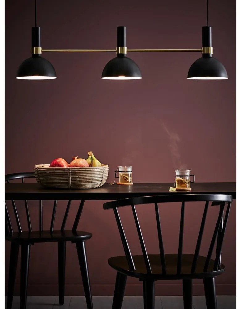 Lustră triplă Markslöjd Larry Black Gold, negru