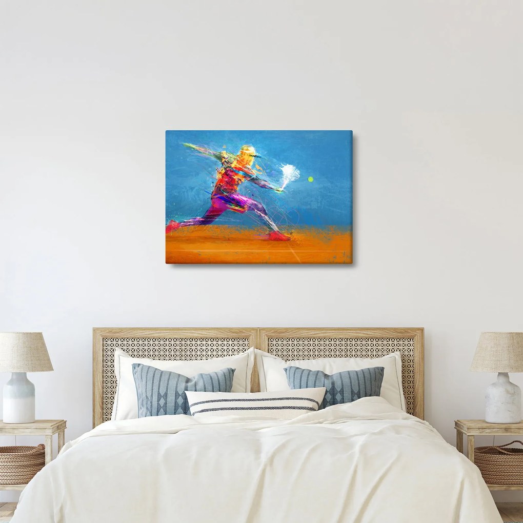 Tablou - Jucător de tenis pictat (70x50 cm)