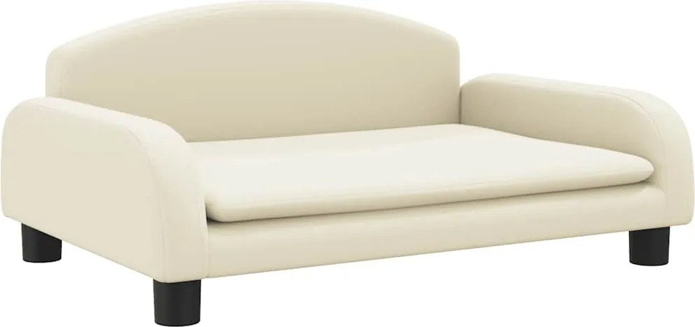 vidaXL Canapea pentru copii, crem, 70x45x30 cm, piele ecologică