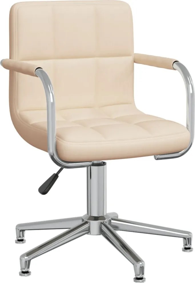 vidaXL Scaun de birou pivotant, crem, material textil