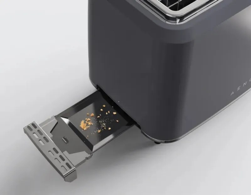 Prajitor de paine AENO ATS0001G, 930W, 7 trepte, Control tactil, Timer invers, Protectie blocare felie, Silentios, Gri