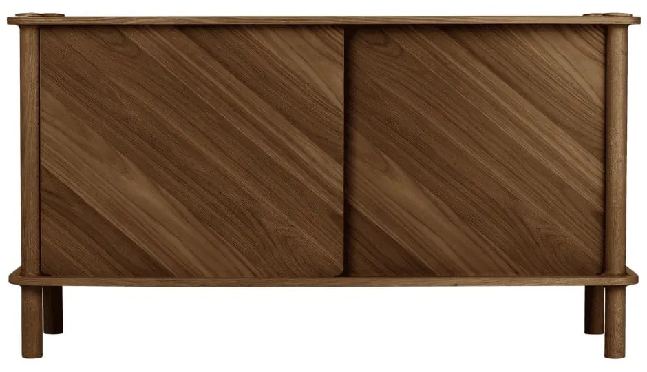 Comodă maro din lemn de stejar cu ușă glisantă 135x73,5x48 cm Italic – UMAGE