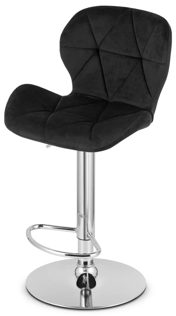 Scaun de bar WEST VELVET, neagra