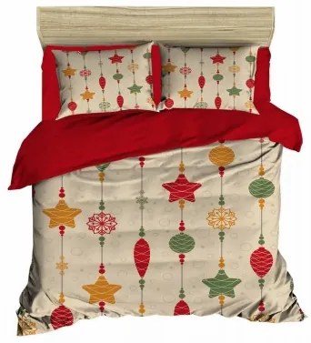 Lenjerie de pat din bumbac si microfibra Christmas 454 Multicolor, 200 x 220 cm