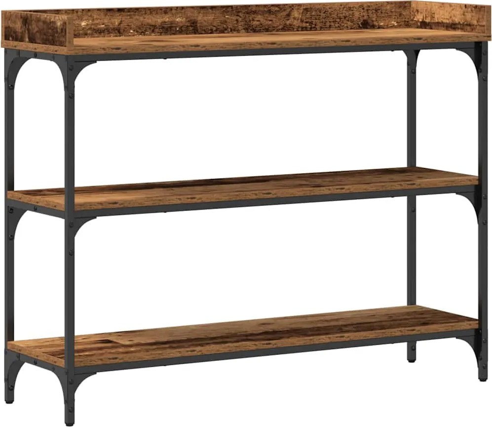 vidaXL Masă de Consolă cu raft Lemn vechi 100 x 30 x 80 cm