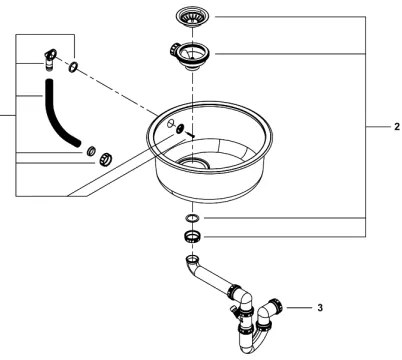 GROHE 31720SD0 - Chiuvetă K200 440 x 440 x 180 inox