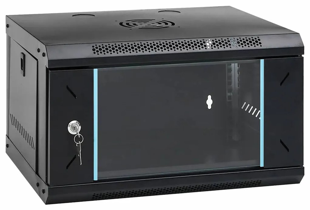 vidaXL Dulap de rețea cu depozitare Negru 53 x 45 x 30 cm Oțel