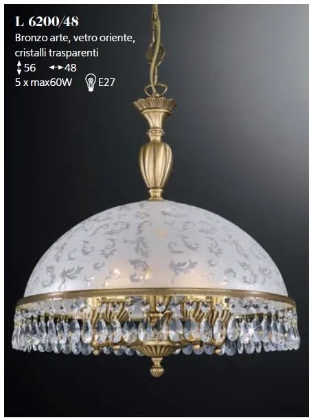 Lustra design clasic realizata manual din alama si Cristal Scholer 6200