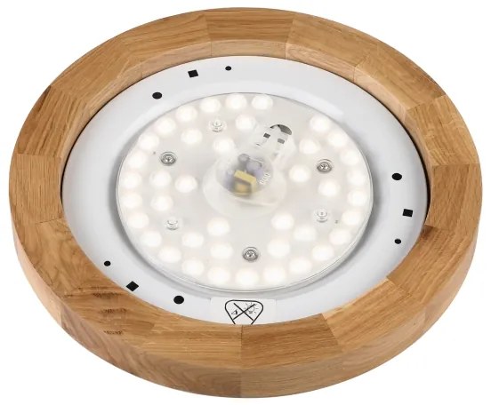 Brilagi - BELLADONNA plafonieră LED, 20W, 230V, Ø 30 cm, alb/stejar