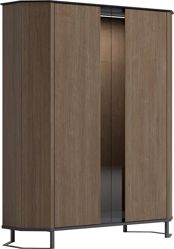 Dulap lemn masiv înalt Eclat cu 2 uși, 129 × 51 × 156 cm