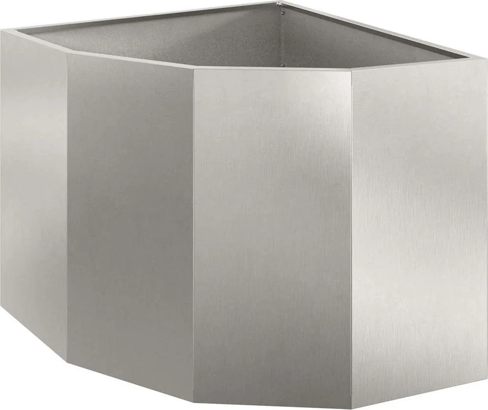 vidaXL Ghiveci de colț Argintiu 60 x 60 x 50 cm Oțel inoxidabil