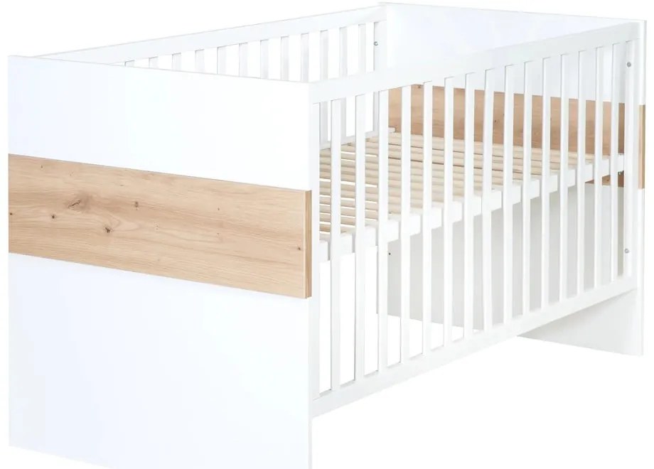 Pătuț alb-natural 70x140 cm Lion – Roba