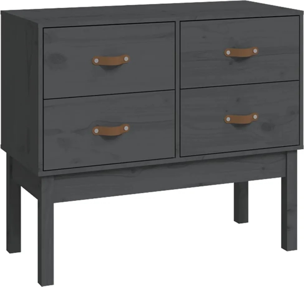 vidaXL Dulap consolă, gri, 90x40x78 cm, lemn masiv de pin